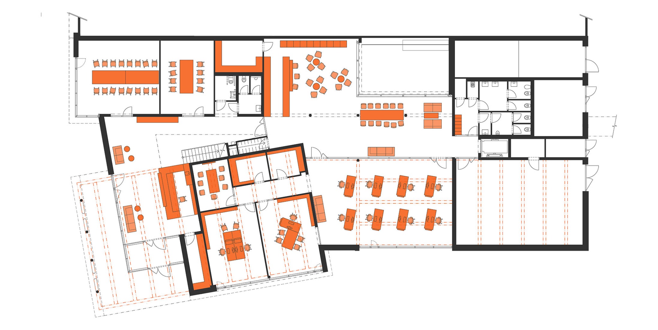 Ground floor plan. BLUM Headquarters by QARTA Architektura.