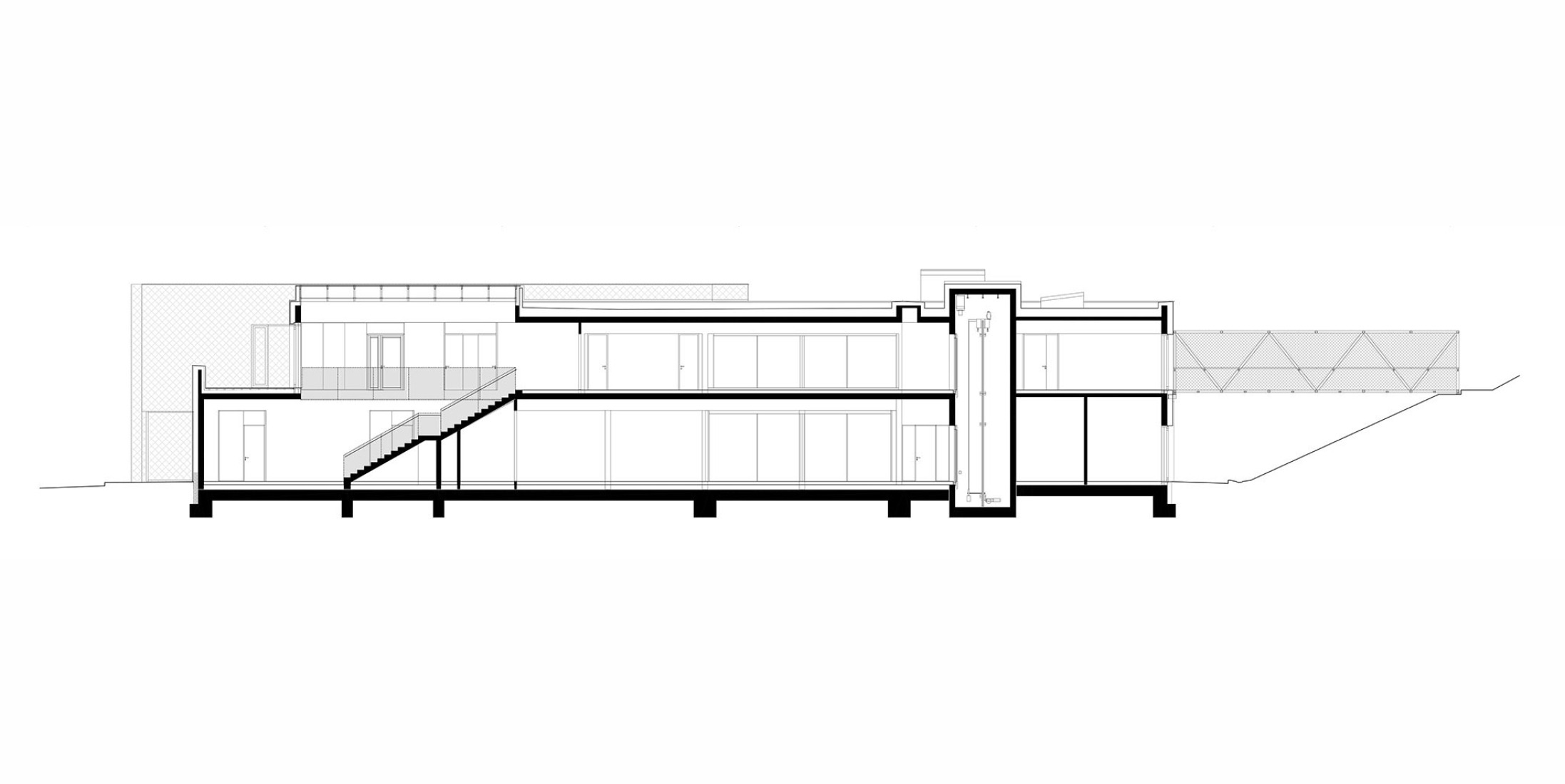 Section. BLUM Headquarters by QARTA Architektura.