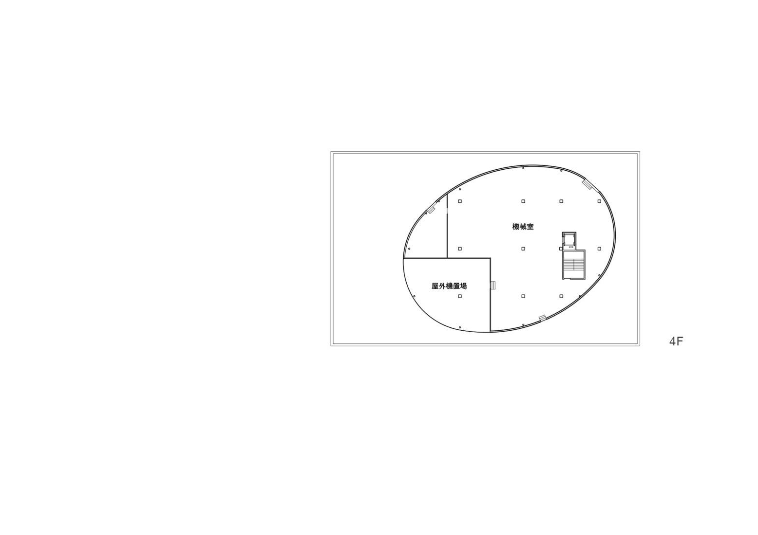 Fourth floor plan. Toyota City Museum by Shigeru Ban.
