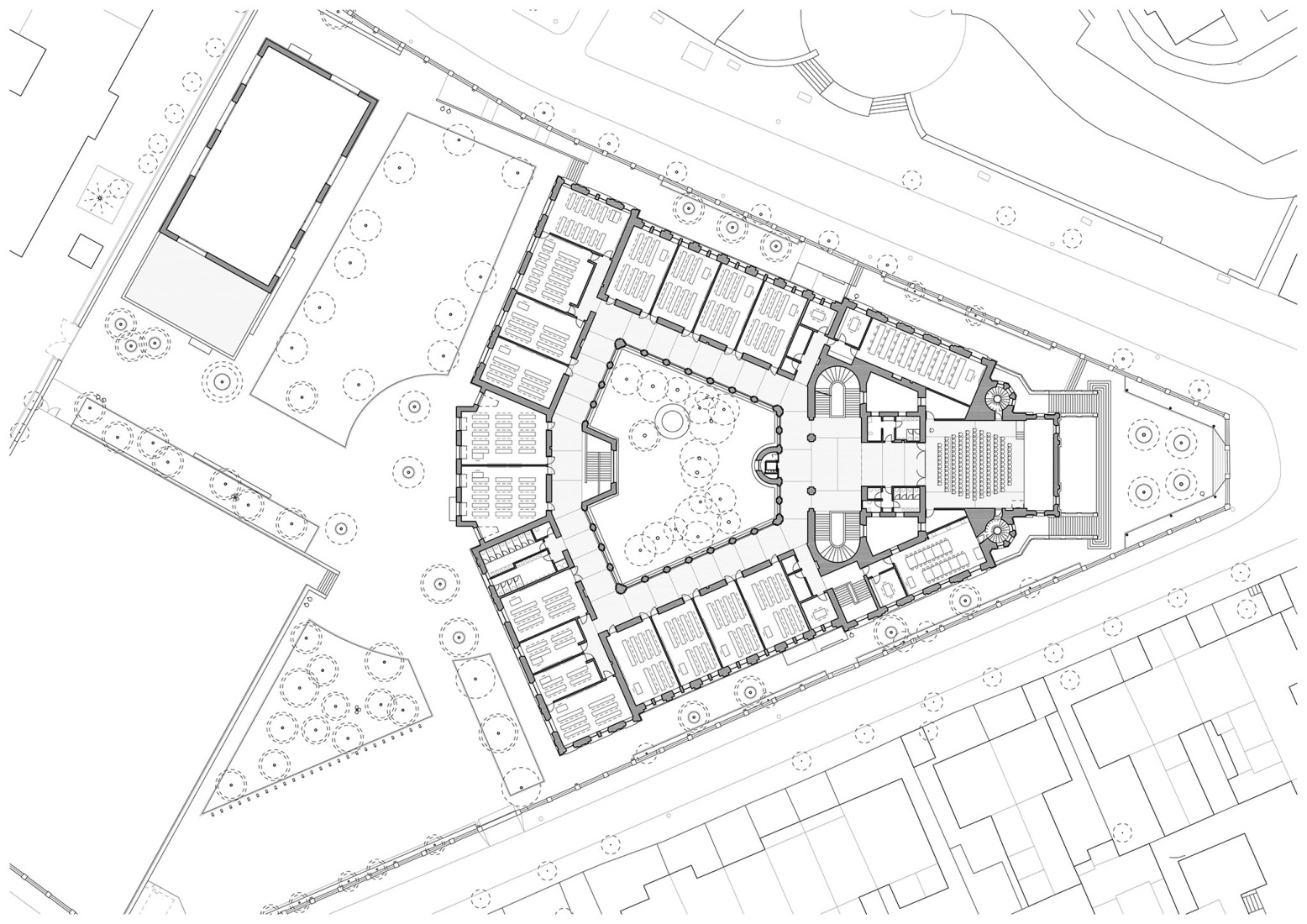 Plano de planta segunda. Rehabilitación del Instituto La Rábida por Francisco Marqués Vilaplana y Luis Rubio Marín.