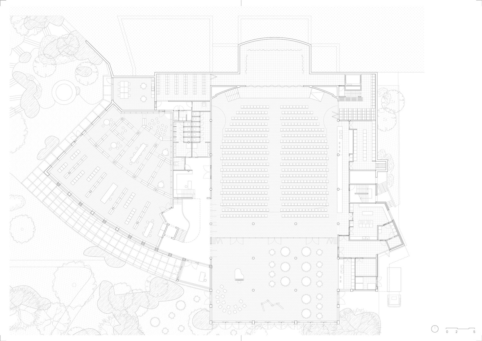 Plano de planta baja. De Roosenberg por Henley Halebrown + WV Architecten.