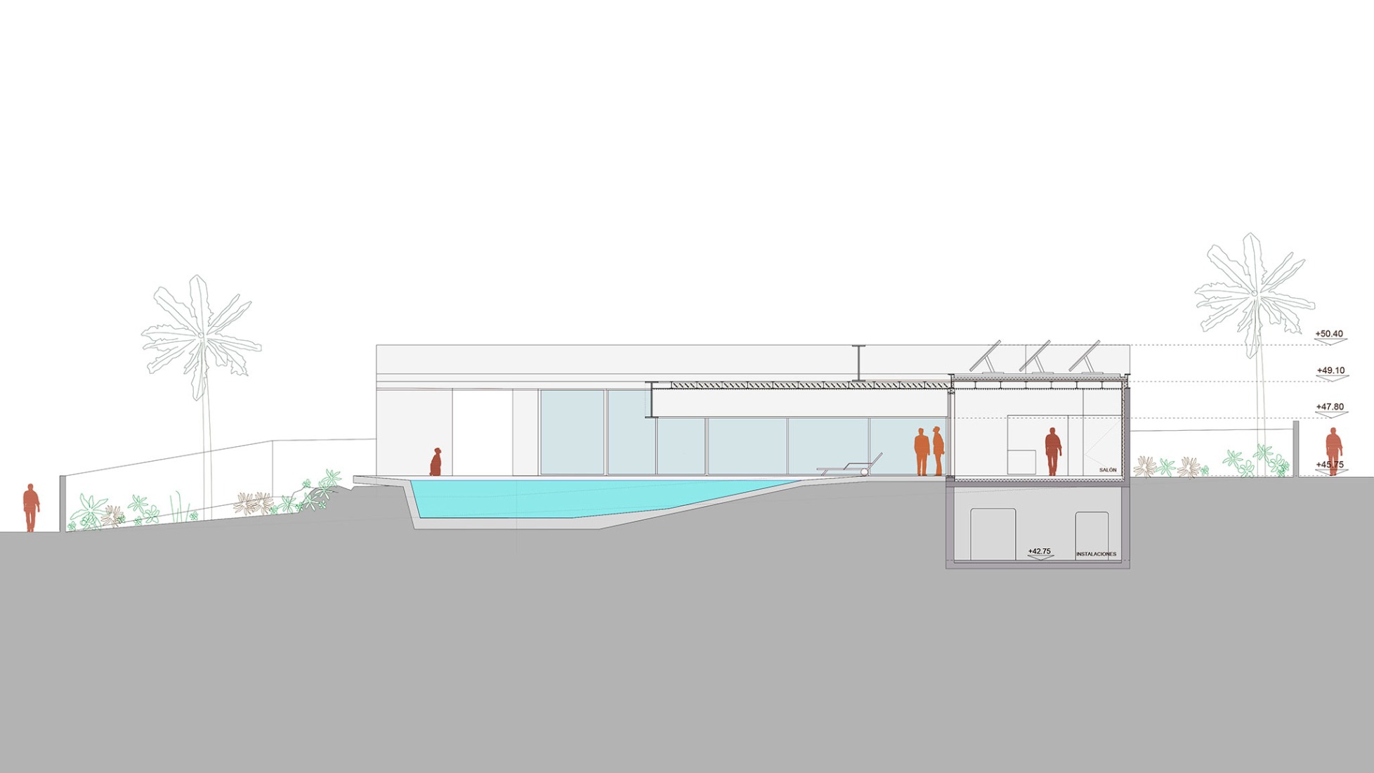 Section. Aliforniana House by Subarquitectura.