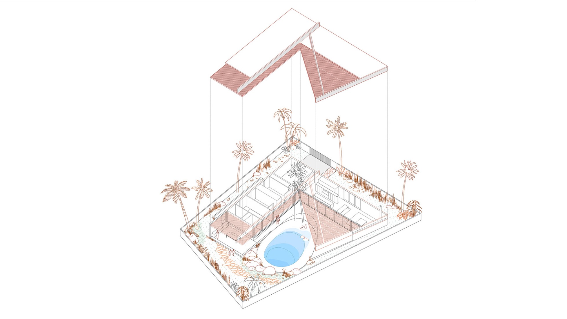 Axonometry. Aliforniana House by Subarquitectura.