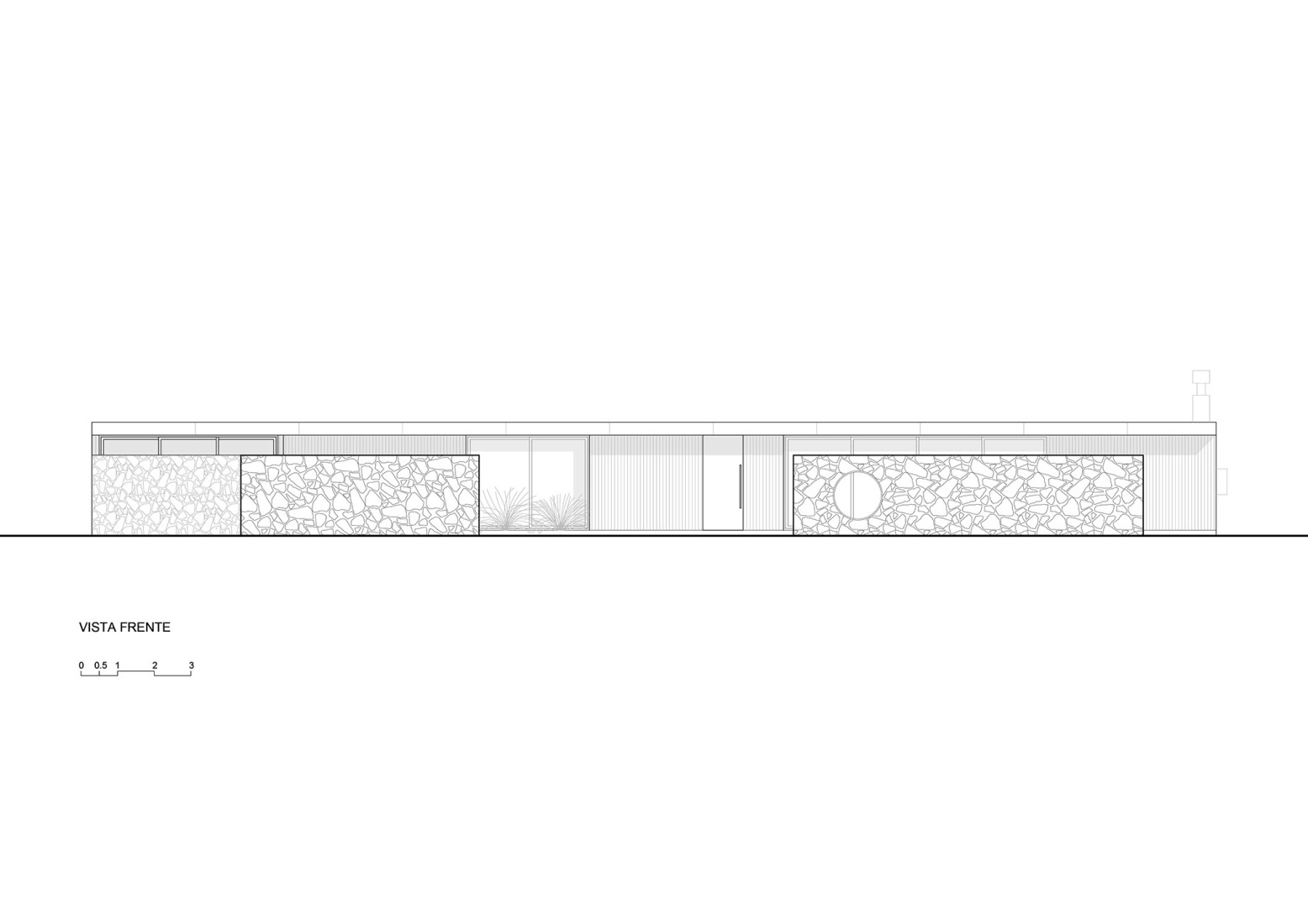 Alzado sur. Casa PM por VDV Arquitectura.