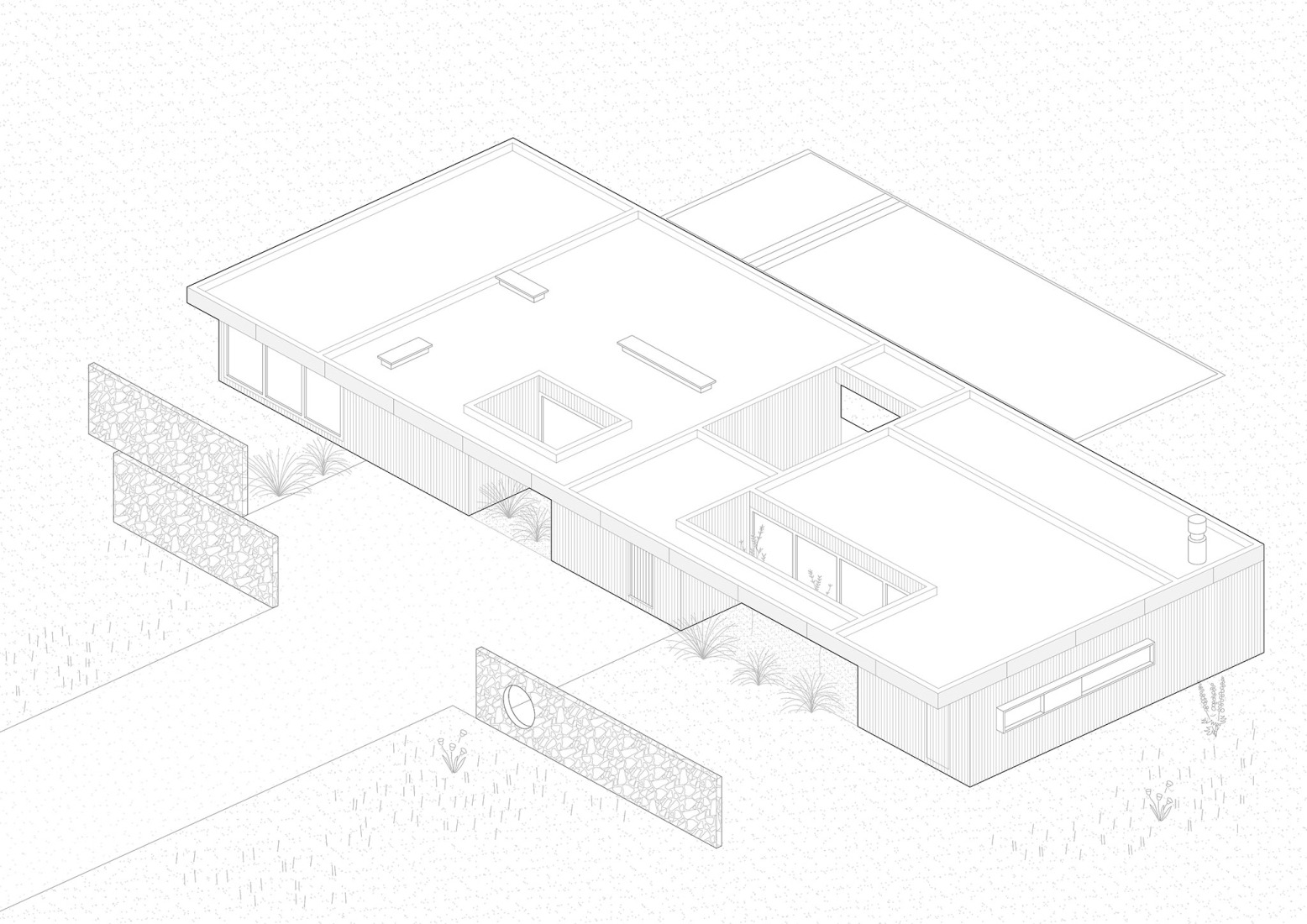 Axonometría. Casa PM por VDV Arquitectura.