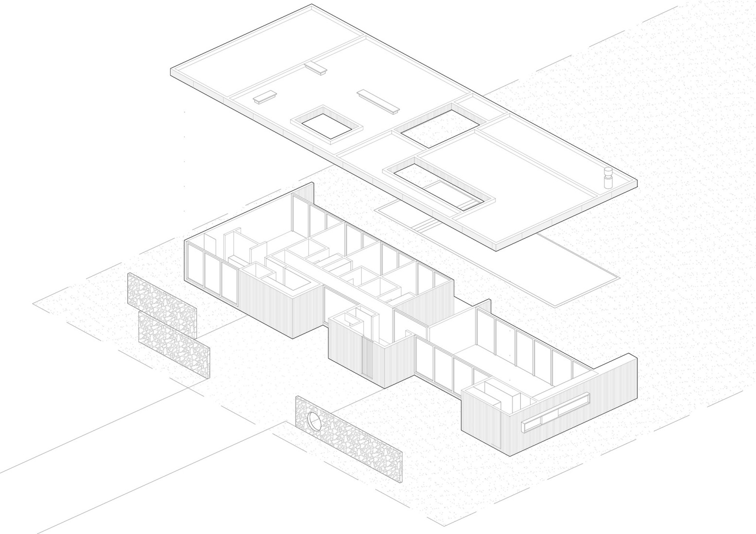 Axonometría. Casa PM por VDV Arquitectura.