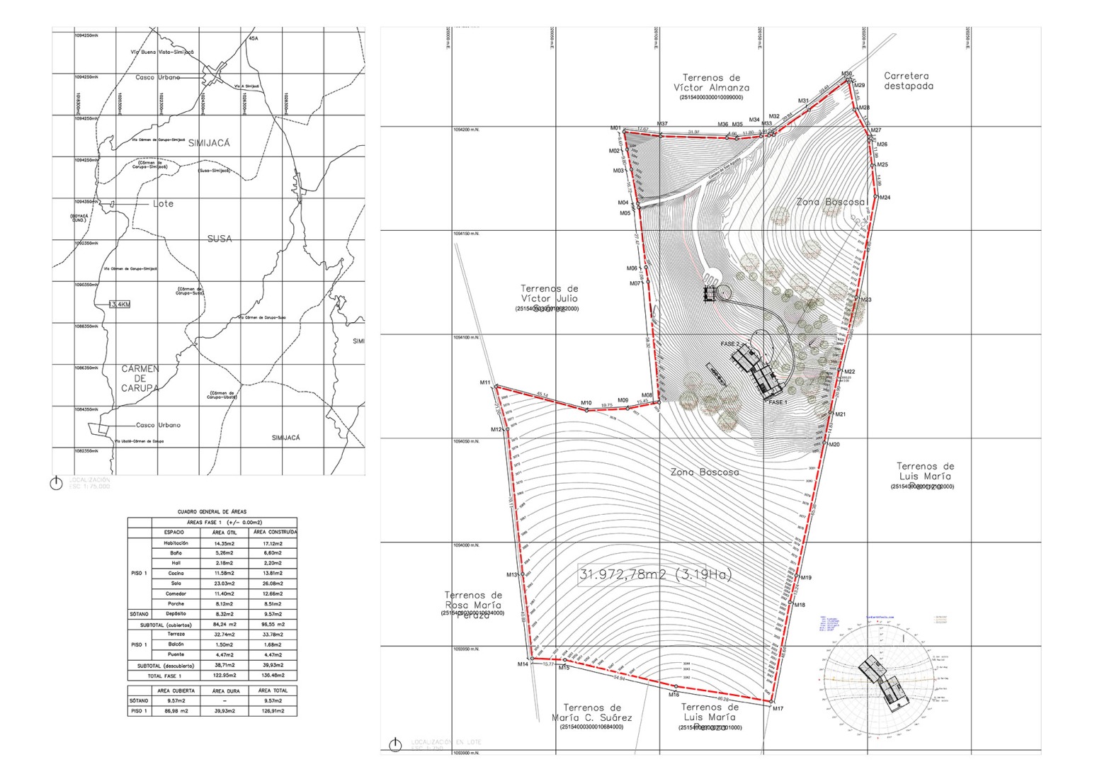Site plan. Carupa House by Bermúdez Architects.
