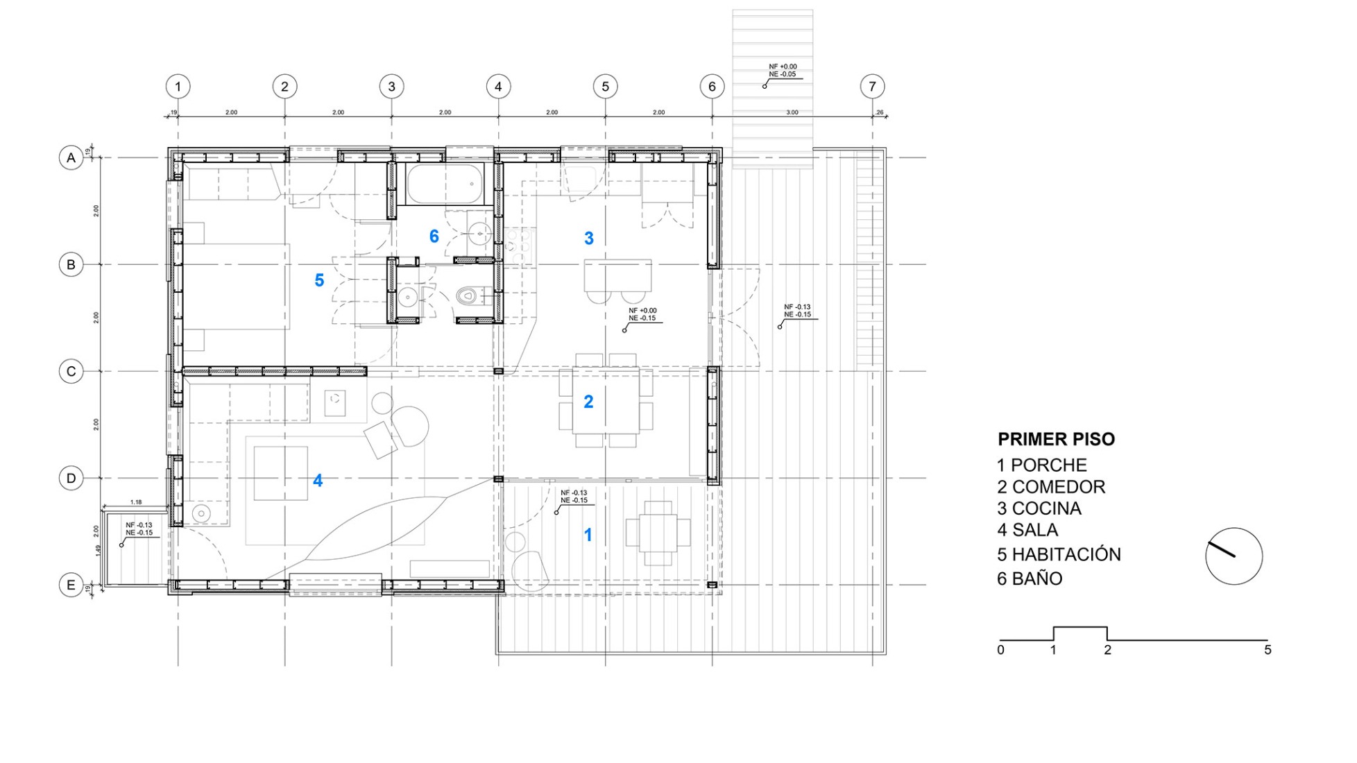 Access floor plan. Carupa House by Bermúdez Architects.