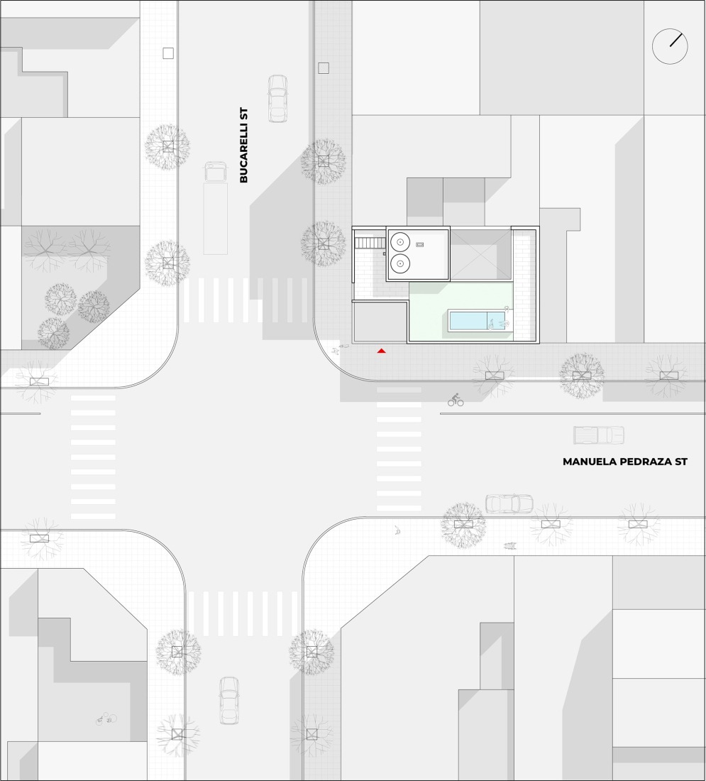Site plan. Manuela Pedraza House by OADD arquitectos.