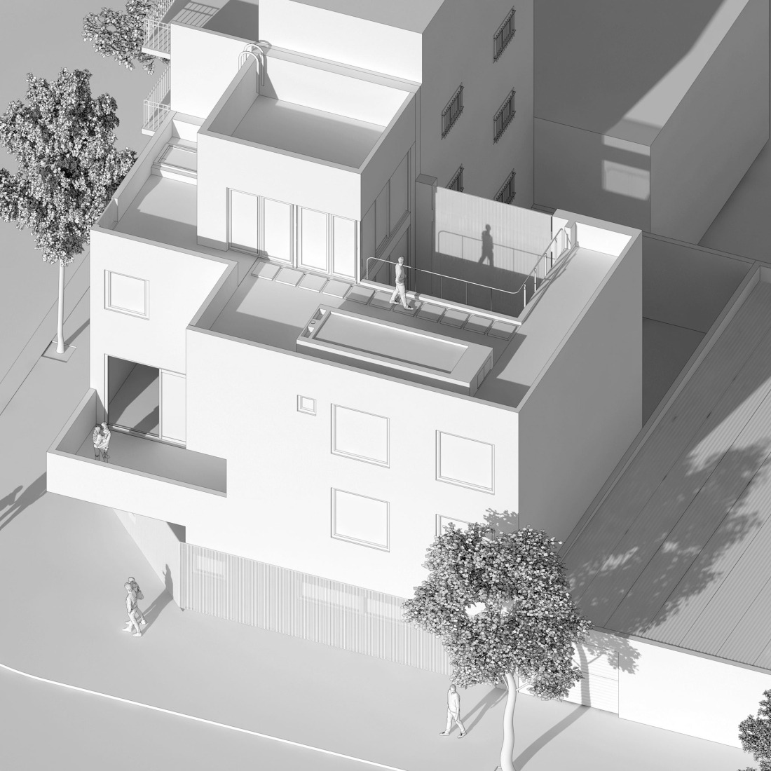 Axonometry. Manuela Pedraza House by OADD arquitectos.