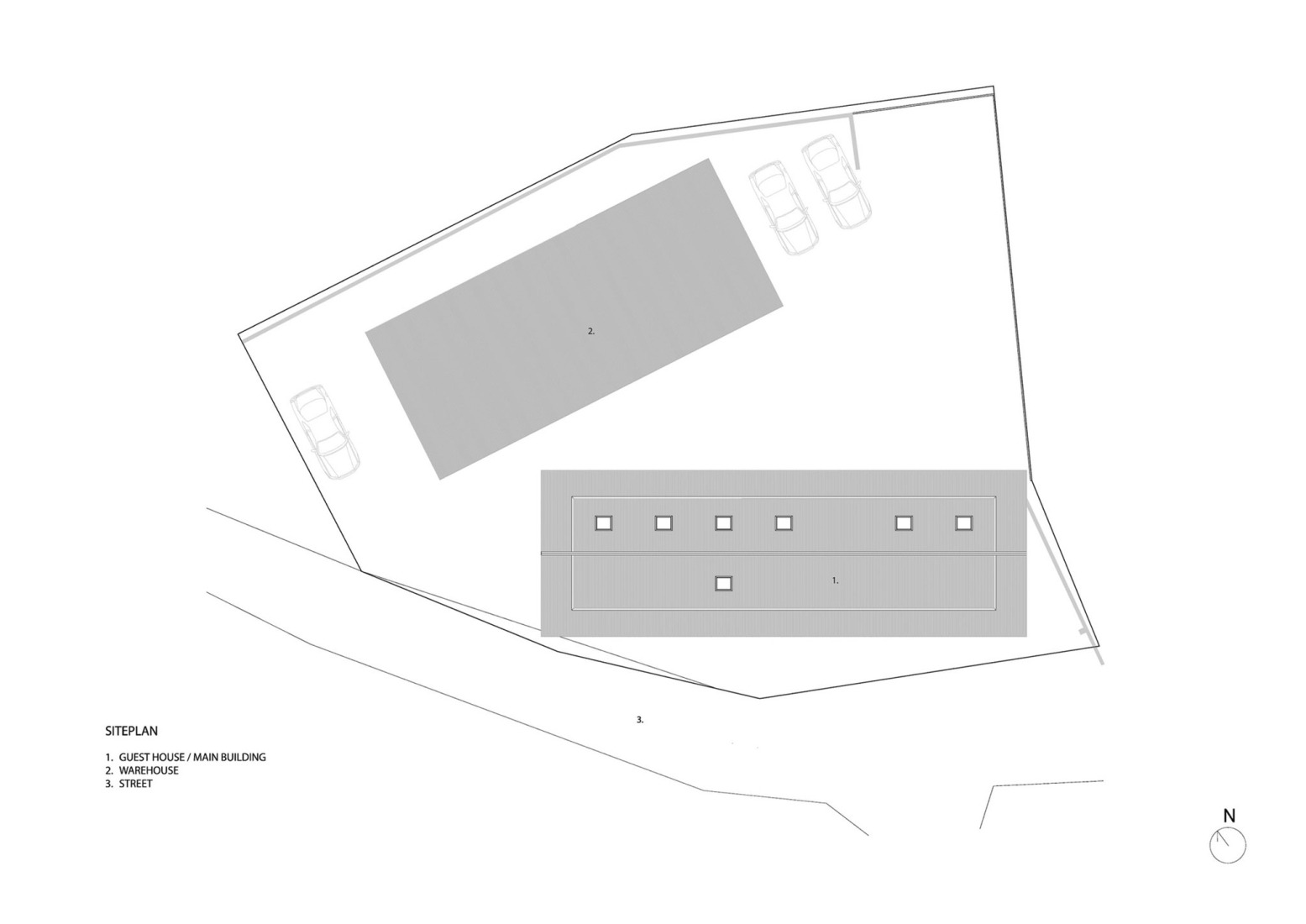 Plano de emplazamiento. Casa de huéspedes Terabe por Tomoaki Uno Architects.