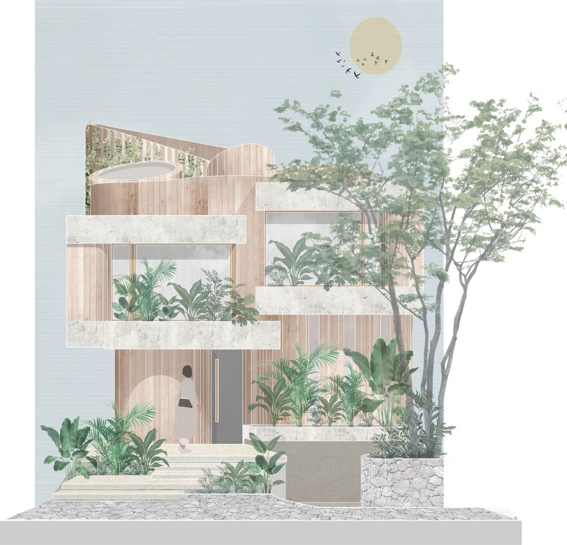 Elevation. Forest House by GRIZZO Studio.