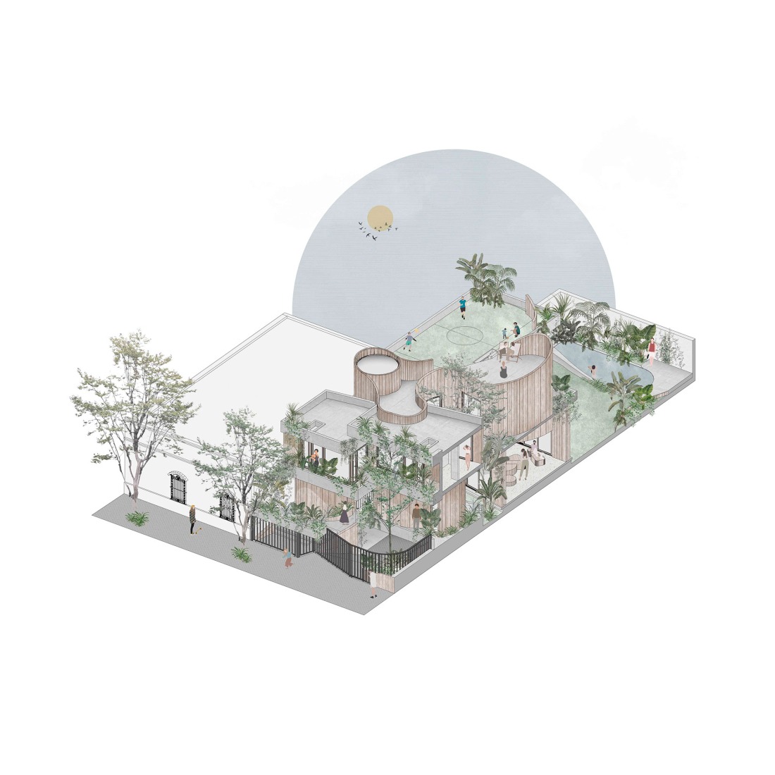 Axonometry. Forest House by GRIZZO Studio.