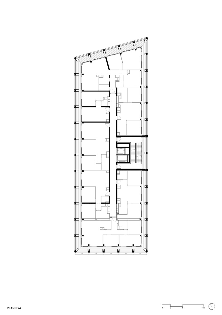 Plano de planta cuarta. Torre Wood Up por LAN.
