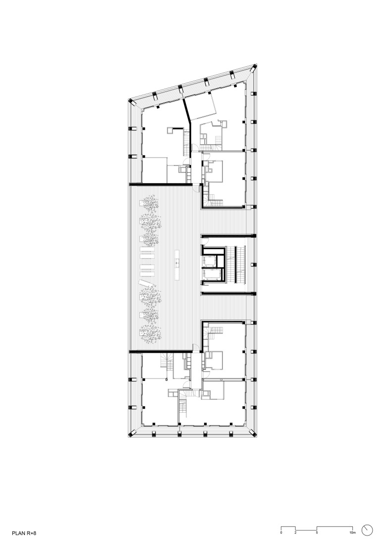 Plano de planta octava. Torre Wood Up por LAN.