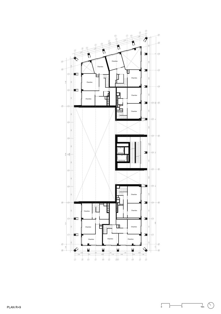 Plano de planta novena. Torre Wood Up por LAN.