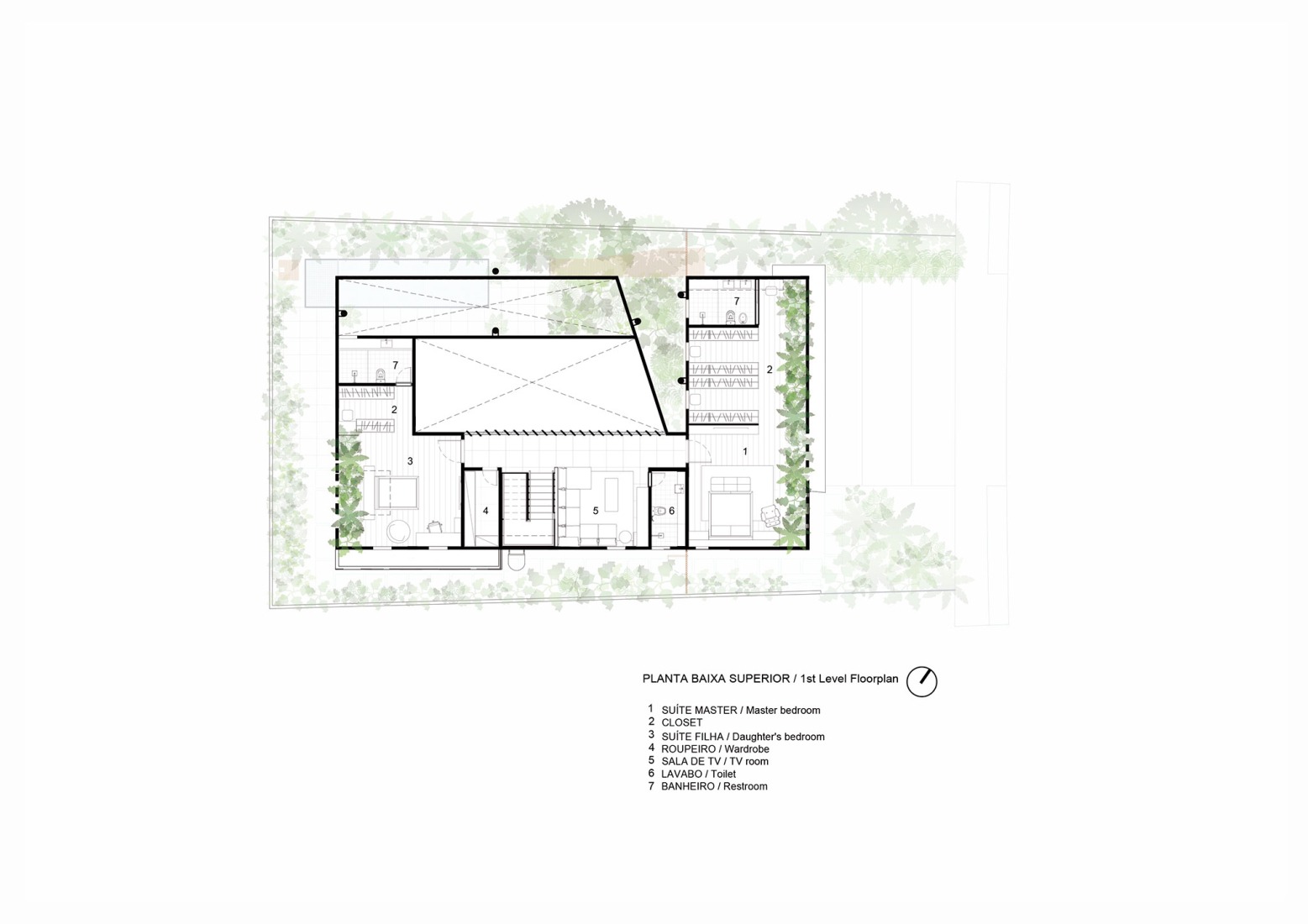 First floor plan. "Casa da Sombra" by Laurent Troost Architectures.