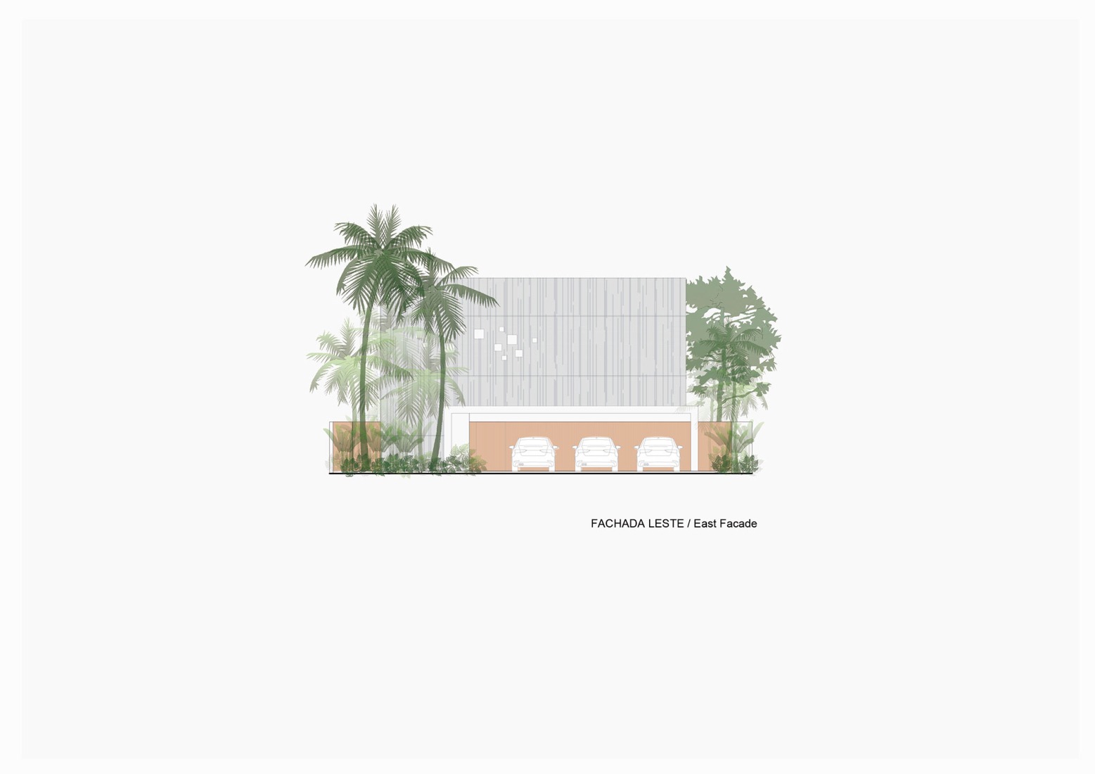 East elevation. "Casa da Sombra" by Laurent Troost Architectures.