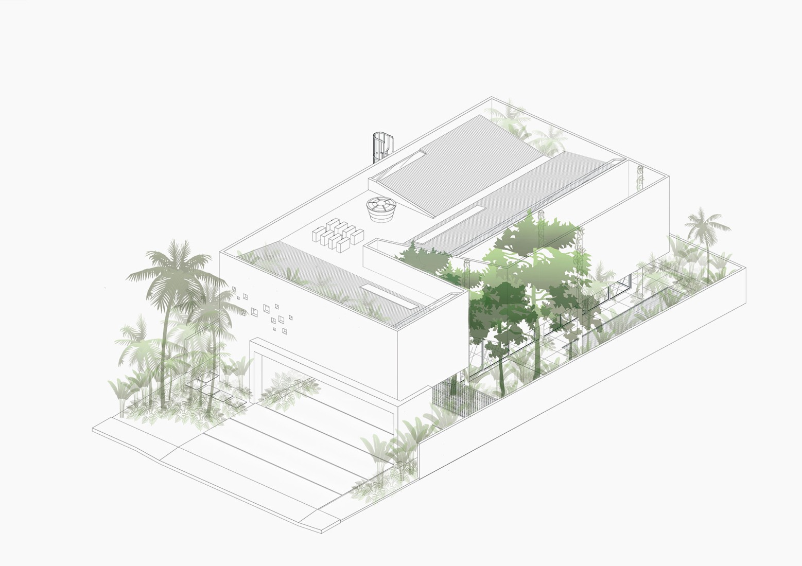 Axonometry. "Casa da Sombra" by Laurent Troost Architectures.