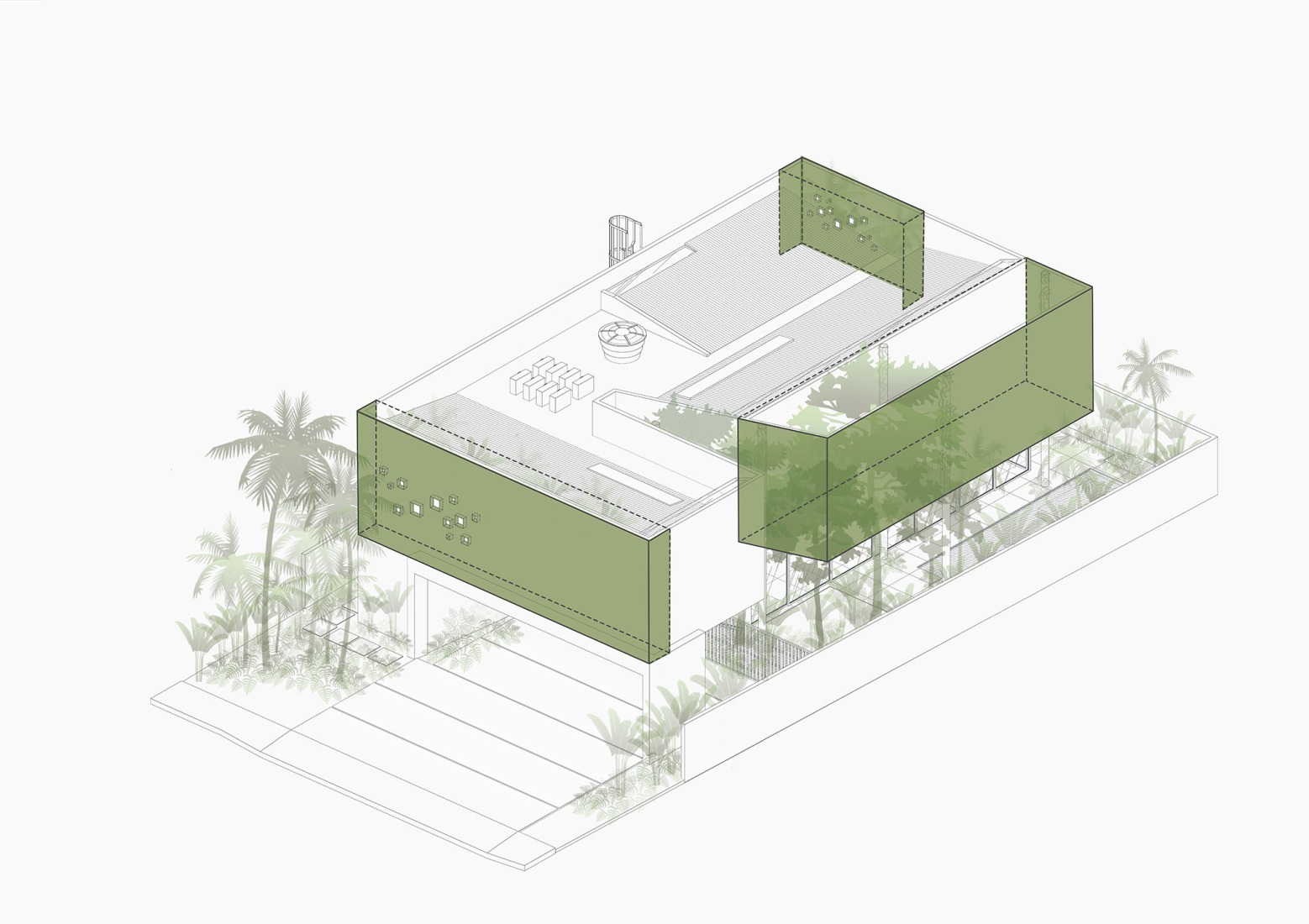 Axonometry. "Casa da Sombra" by Laurent Troost Architectures.