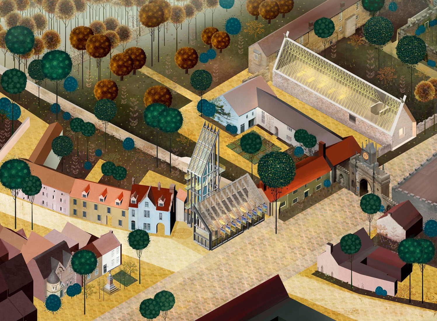 Rendering. The Faith Museum for The Auckland Project by Níall McLaughlin Architects.