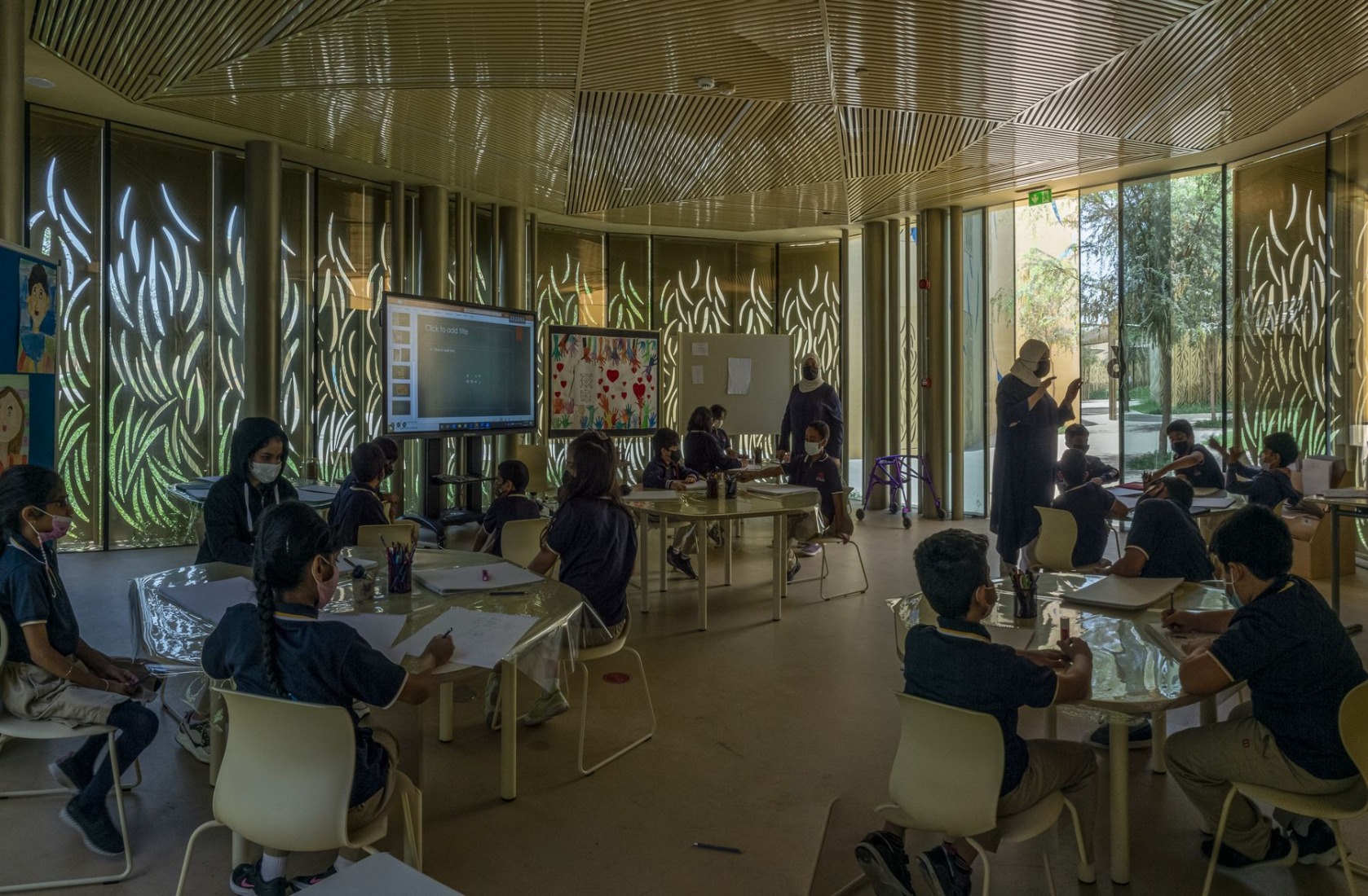 Dar Al Marefa School by RCR Arquitectes. Photograph by Hisao Suzuki.