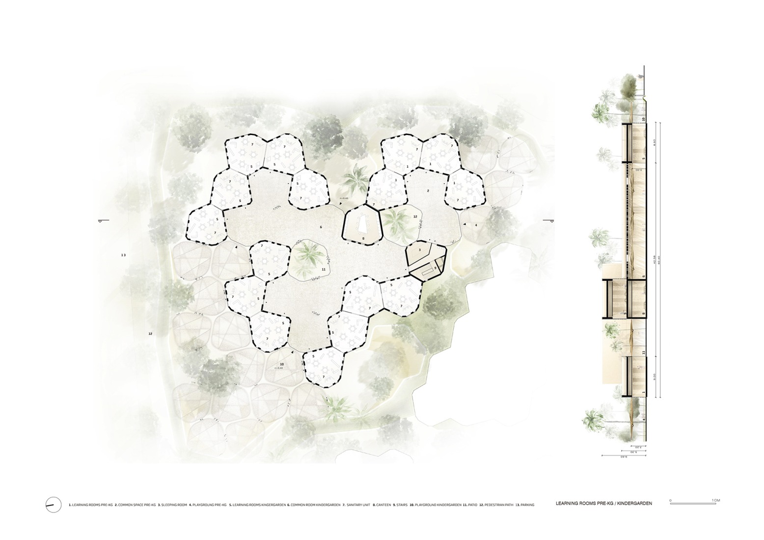 Learning rooms floor plan. Dar Al Marefa School by RCR Arquitectes.