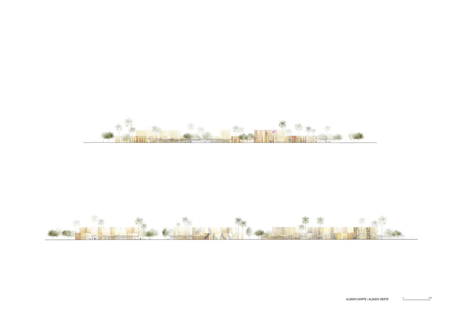 Elevations. Dar Al Marefa School by RCR Arquitectes.