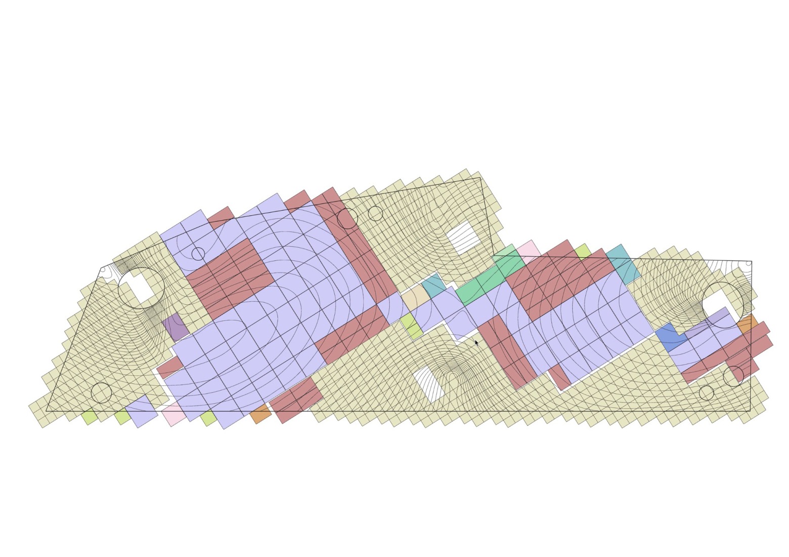 Construction diagram 2. Four Car Parks by Christian Kerez. 