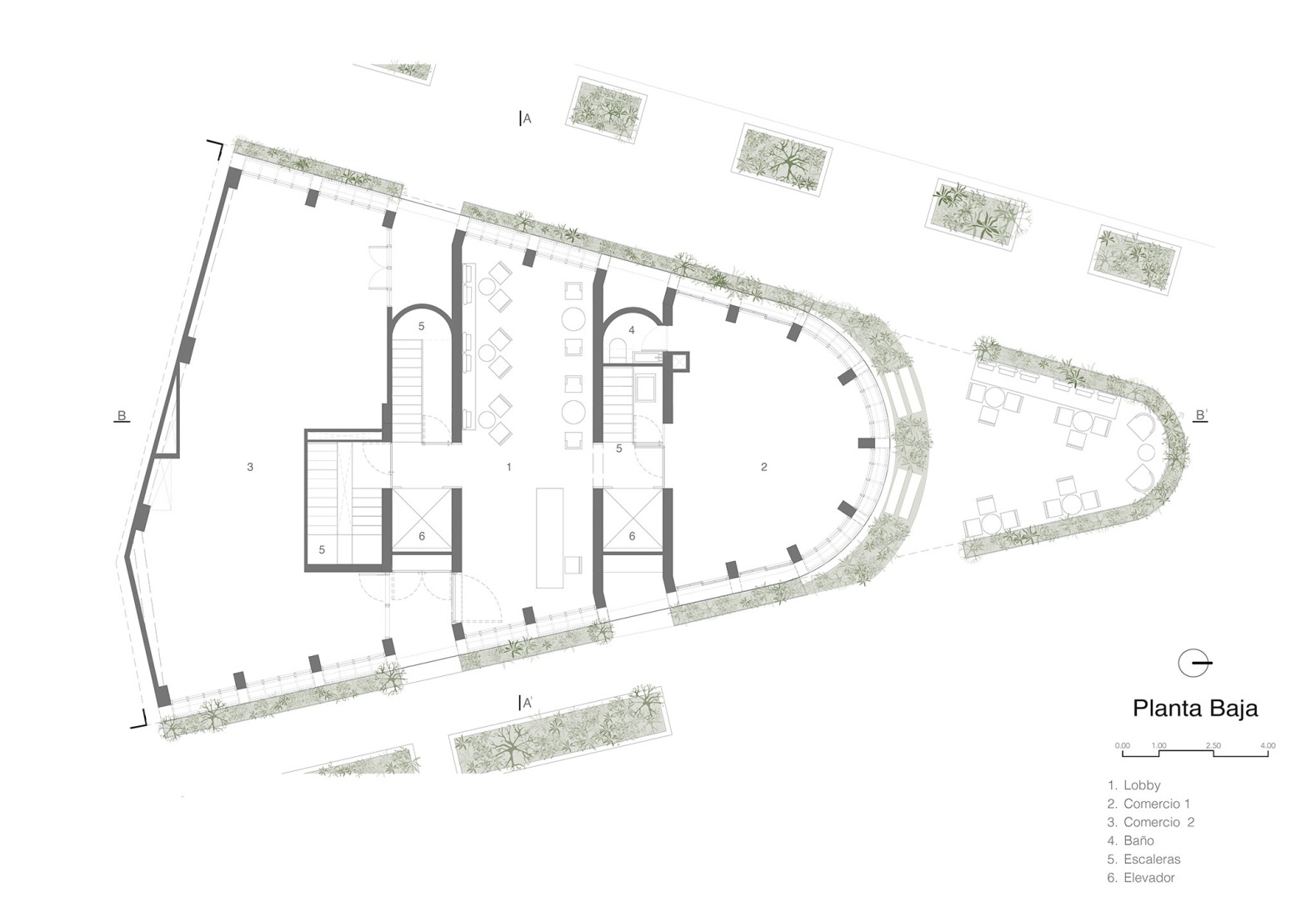 Plano de planta baja. ONTO Tonalá por CRB arquitectos.