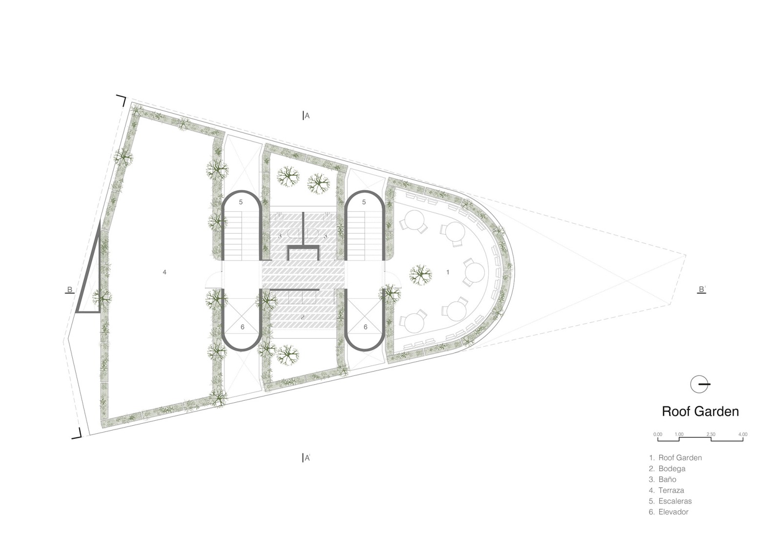 Plano de cubierta verde. ONTO Tonalá por CRB arquitectos.