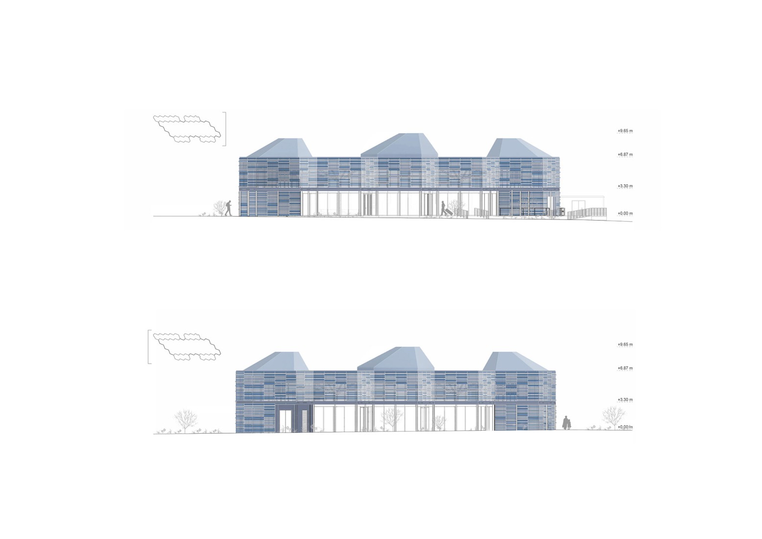 Alzados. Terminal pública de pasajeros de Tarragona por Hombre de Piedra Arquitectos.