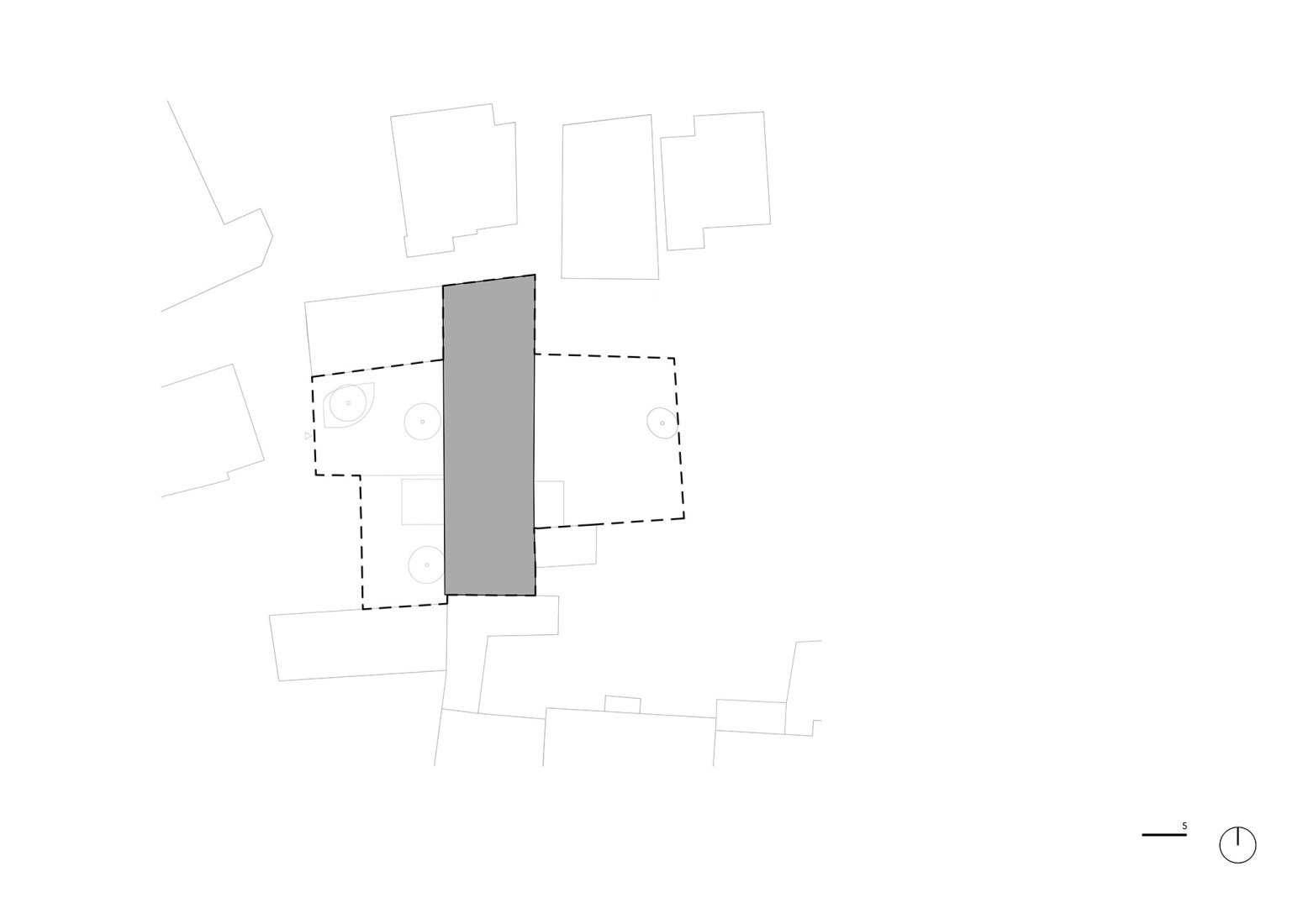Site plan. The Forgotten Barn by Karnet architekti.