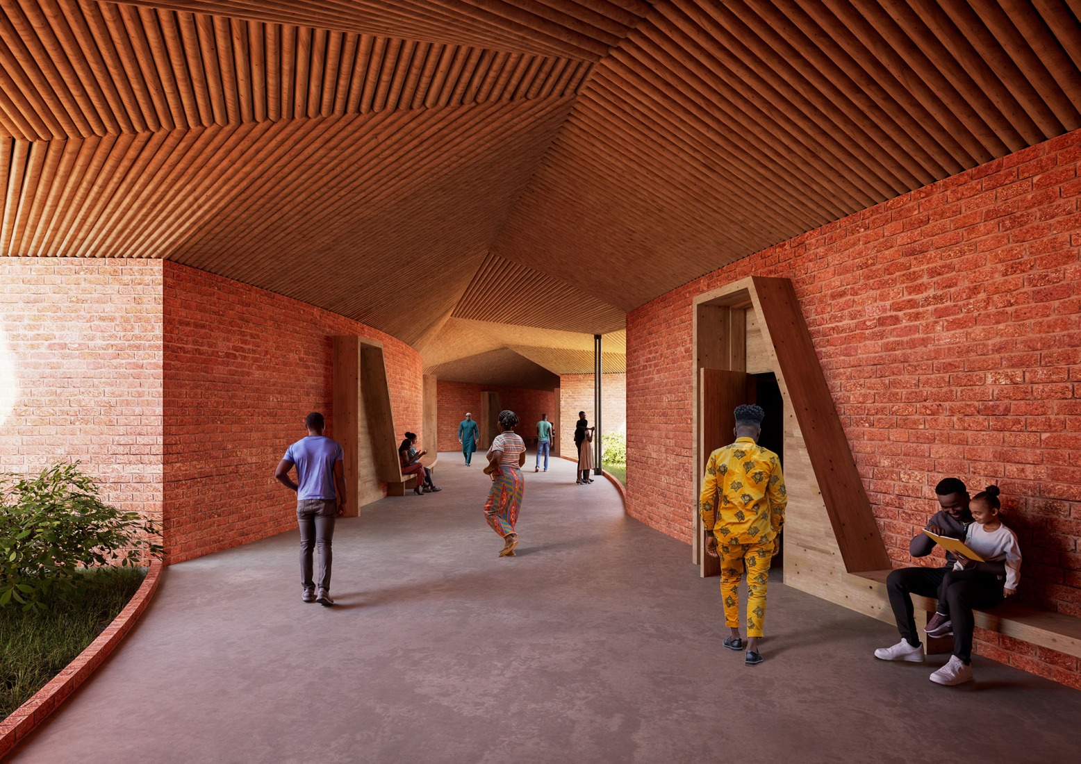 Centre des Cultures et Spiritualités Ewés por Kéré Architecture. Visualización cortesía por Kéré Architecture.