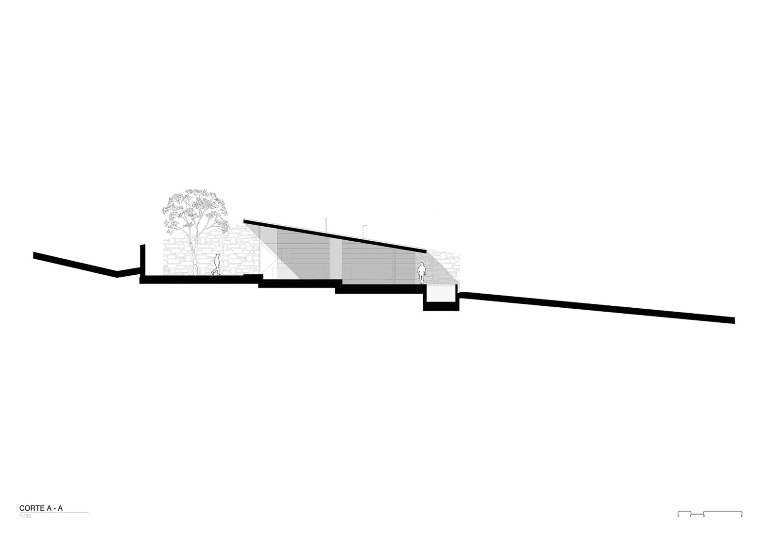 Sección. Casa Chacarera por Tectum Arquitectura.
