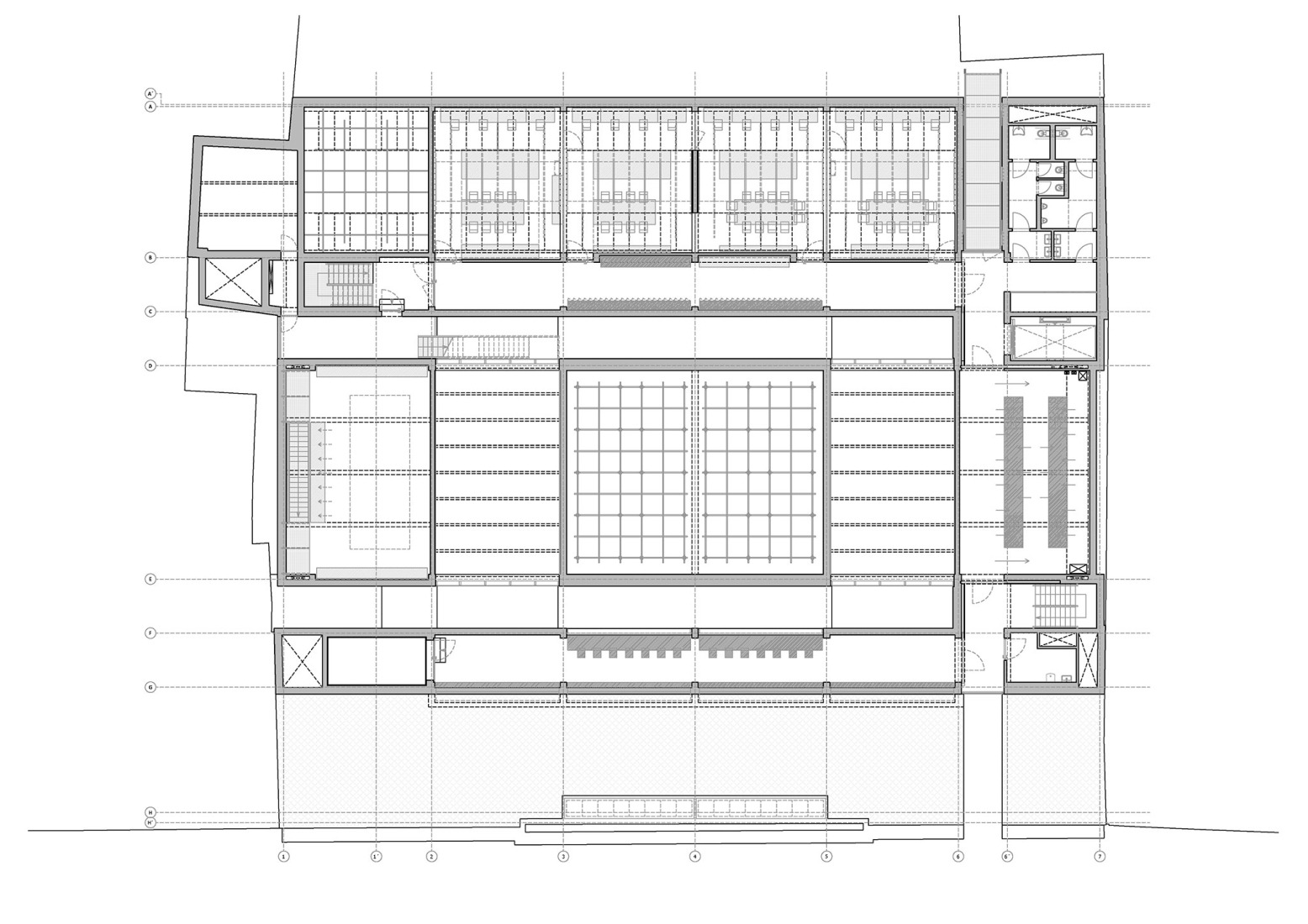 Fourth floor plan. Technology Centre by Projektový ateliér UMPRUM.
