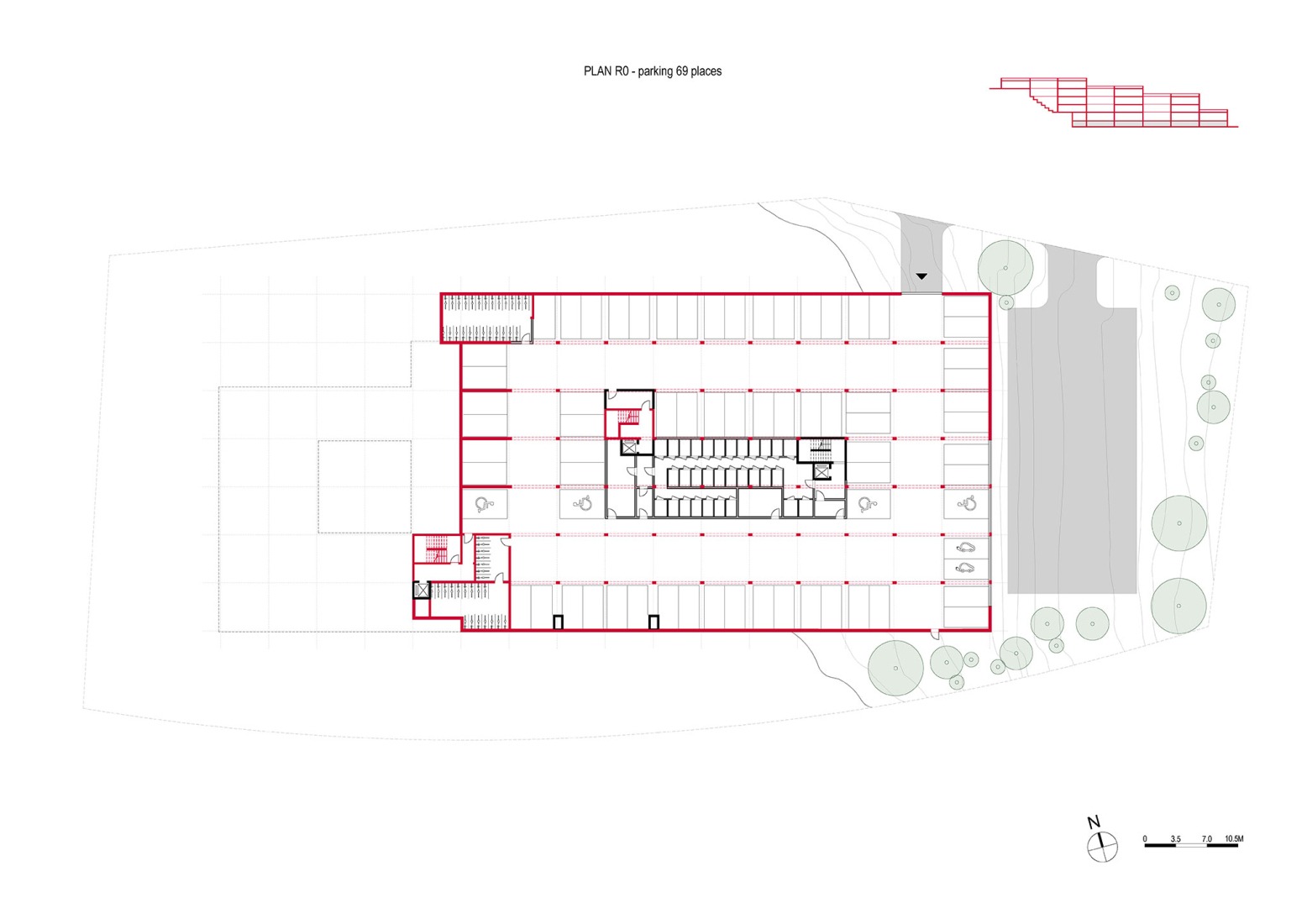 Ground floor plan. Jean Moulin by AZC architectes.