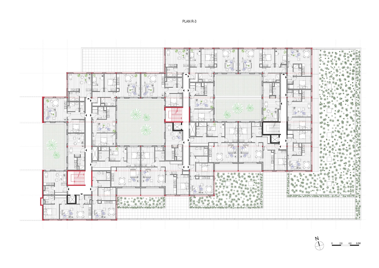 Third floor plan. Jean Moulin by AZC architectes.