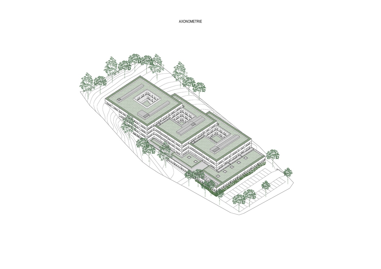 Axonometry. Jean Moulin by AZC architectes.