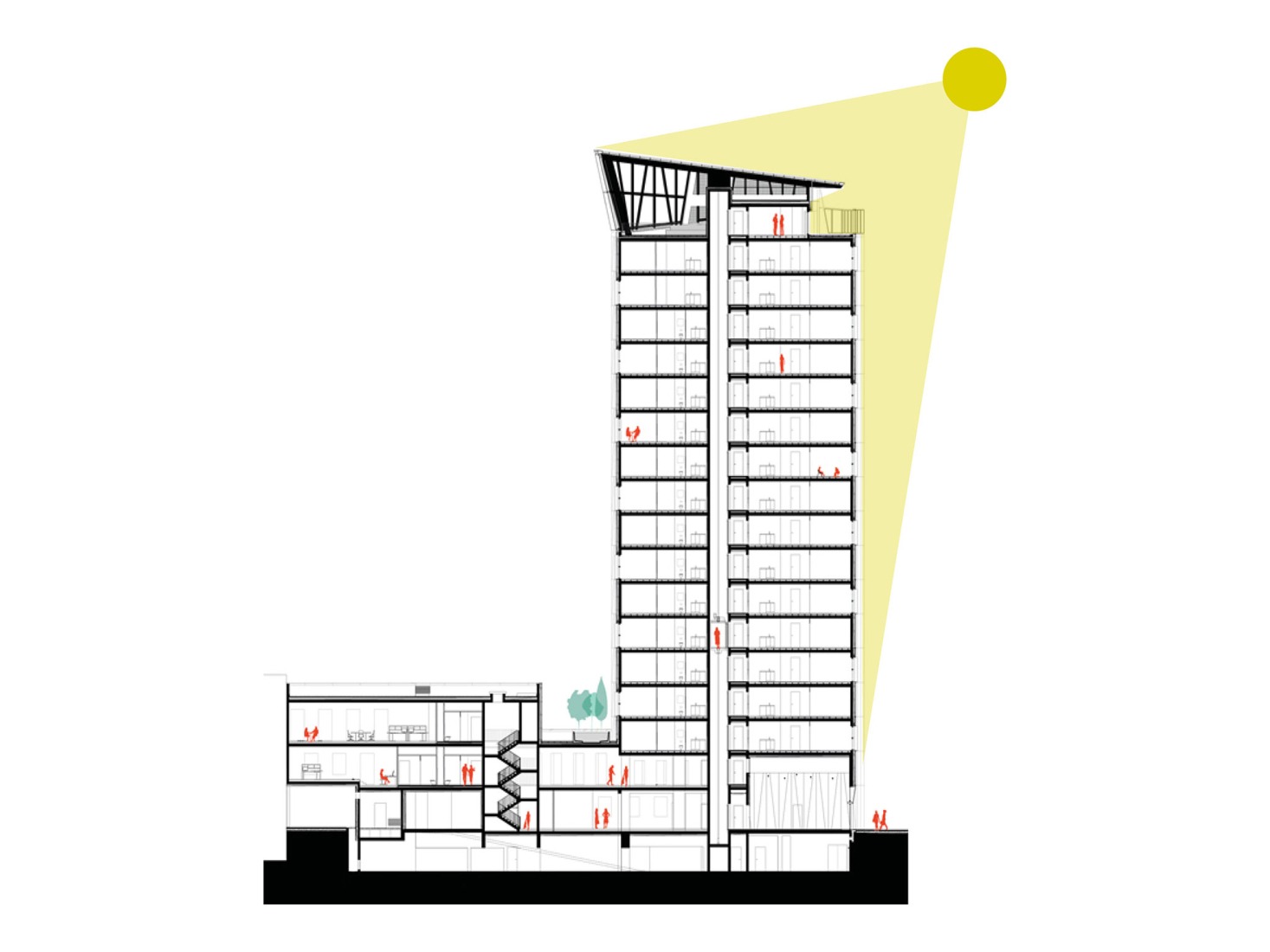 Section. Arsenal Tower by Arte Charpentier.