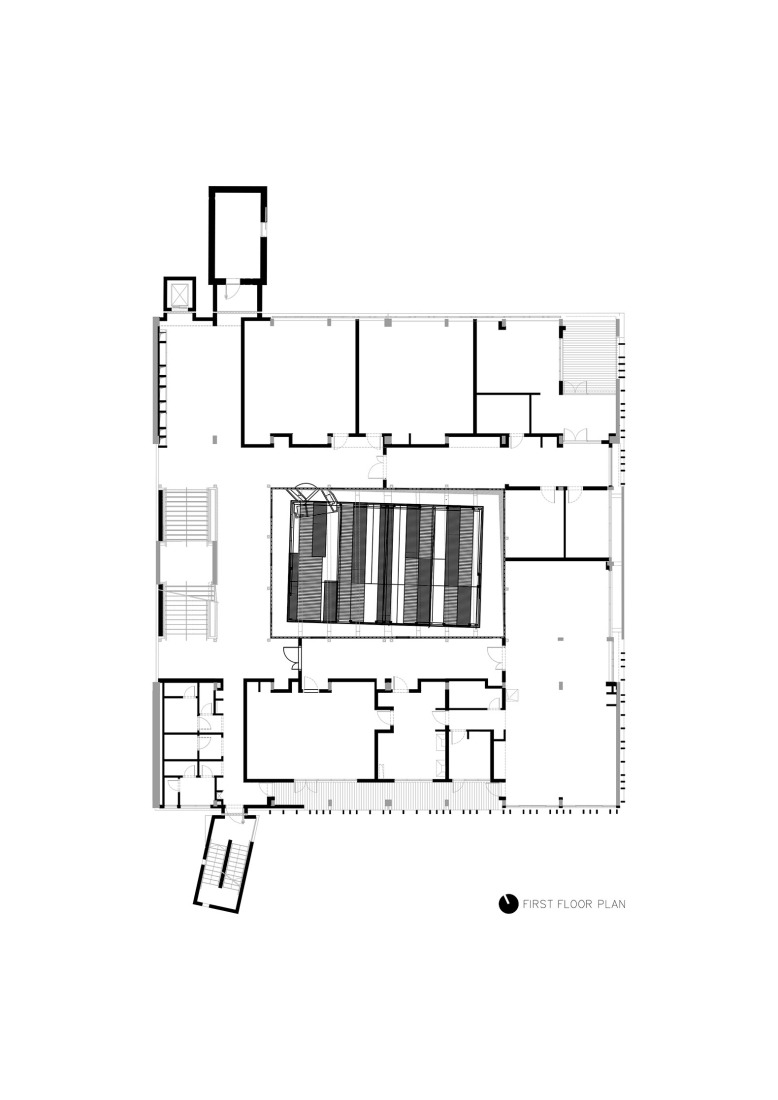 First floor plan. Technological Center - Ashdod by Daniel Azerrad Architects.