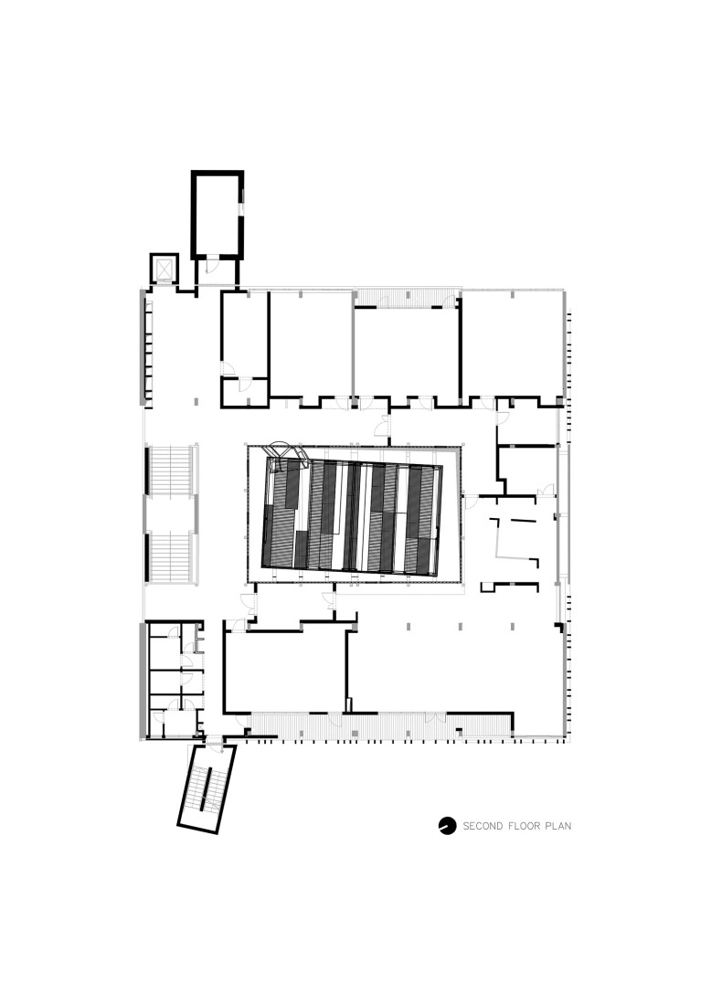 Second floor plan. Technological Center - Ashdod by Daniel Azerrad Architects.