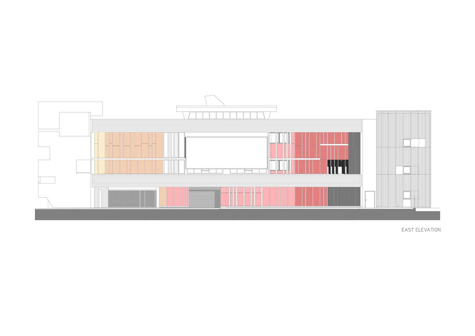 East Elevation. Technological Center - Ashdod by Daniel Azerrad Architects.