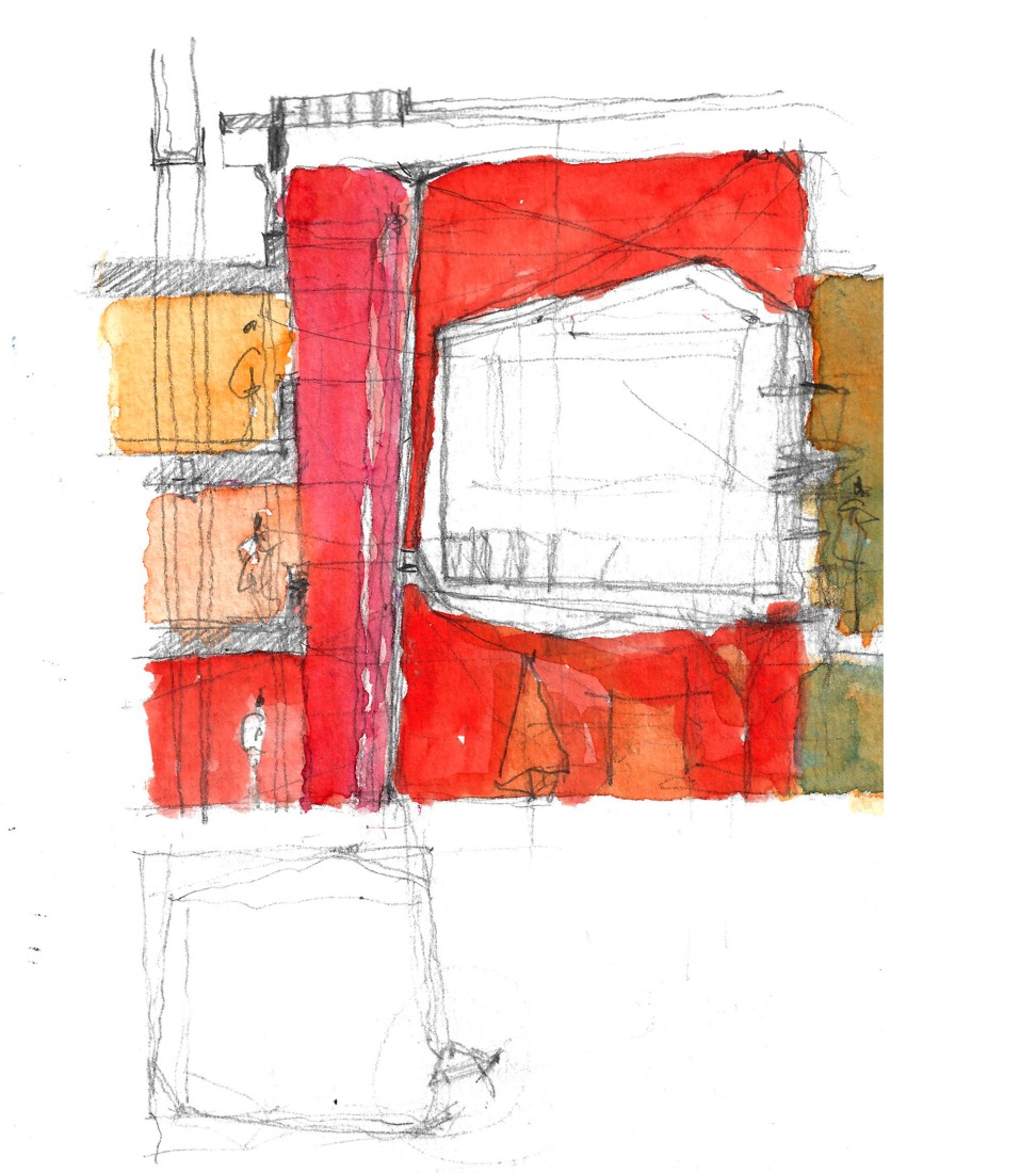 Sketches. Technological Center - Ashdod by Daniel Azerrad Architects.