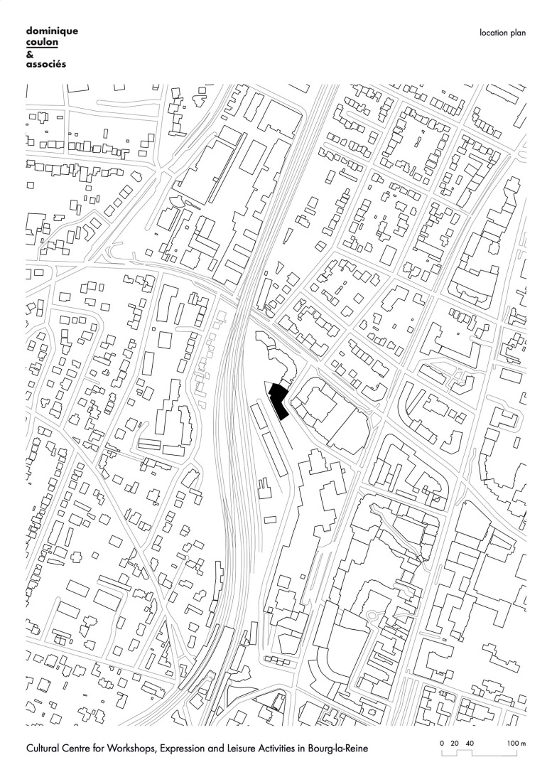 Location plan. Cultural Centre in Bourg-la-Reine by Dominique Coulon & associés.