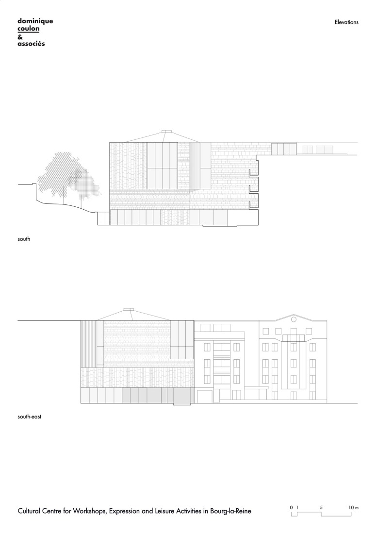 Elevations. Cultural Centre in Bourg-la-Reine by Dominique Coulon & associés.