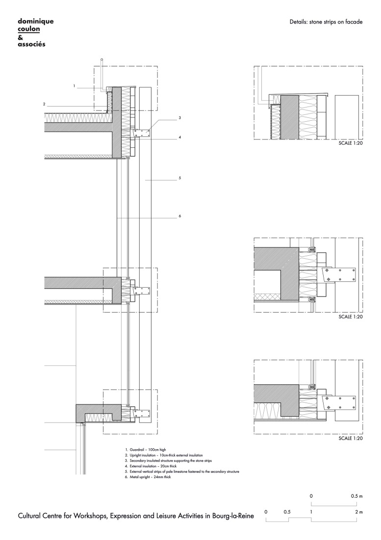Detail. Cultural Centre in Bourg-la-Reine by Dominique Coulon & associés.