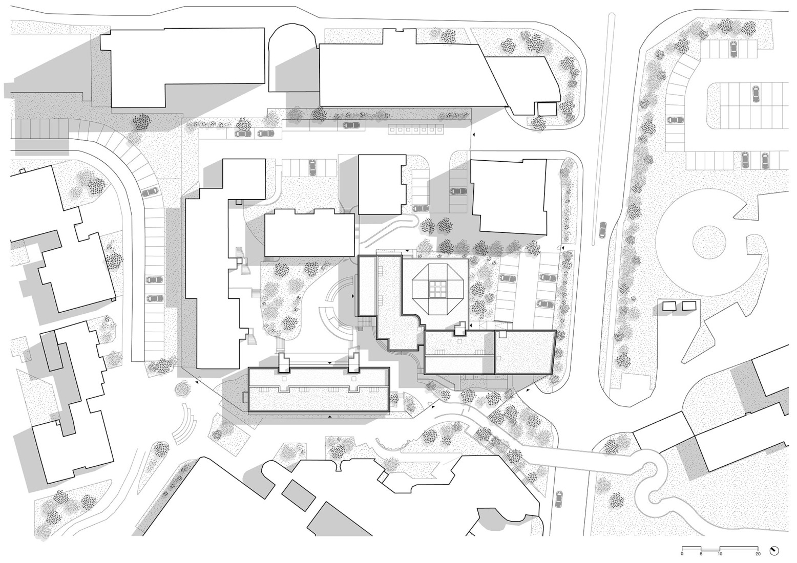 Site plan. Student residence in Cergy by graal.