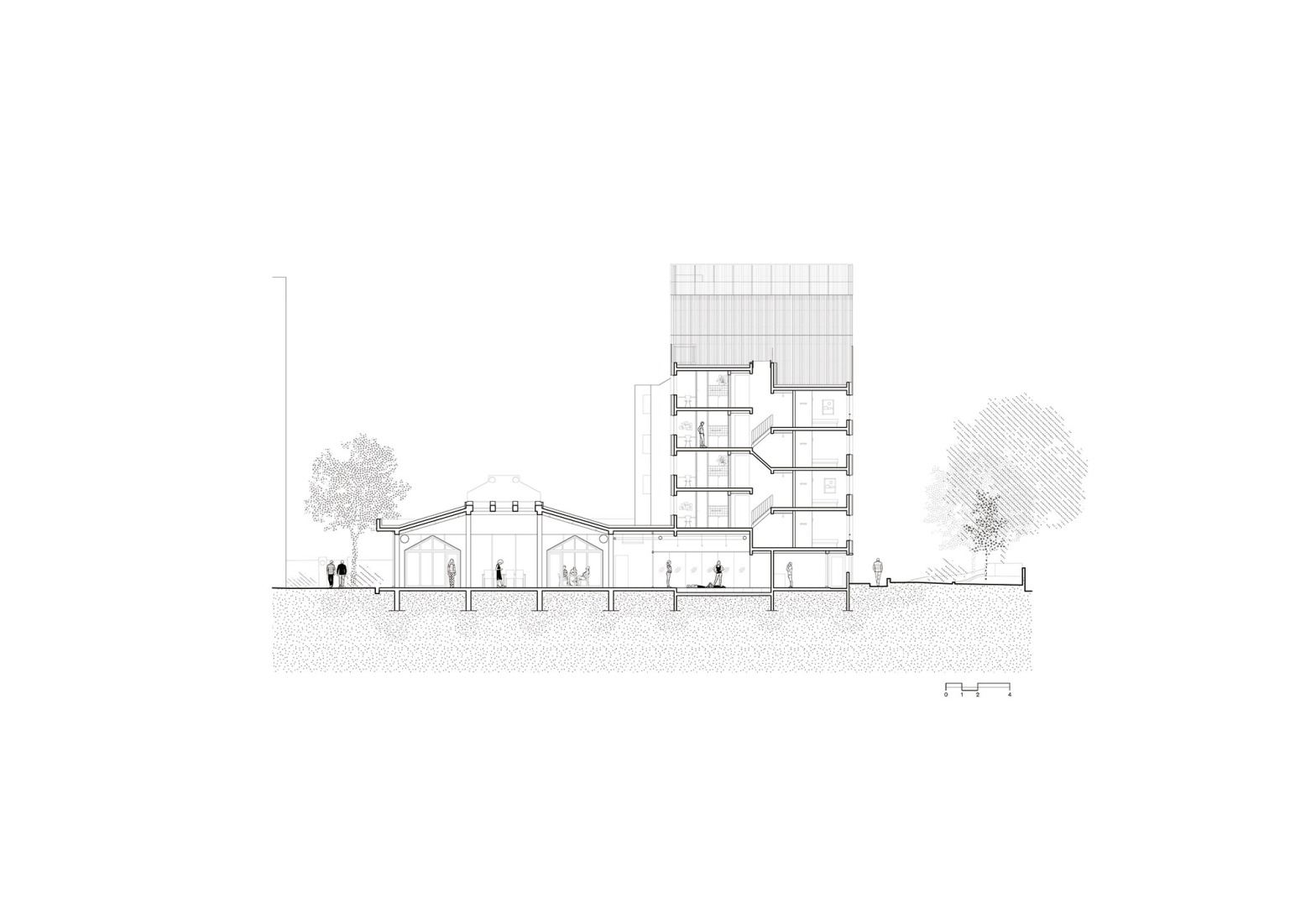 Section. Student residence in Cergy by graal.