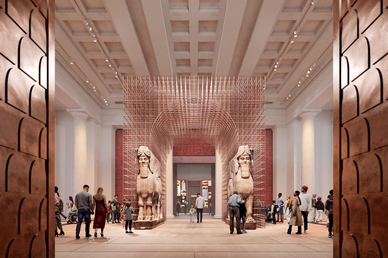 British Museum's Western Range renovation by Lina Ghotmeh Architecture. Rendering courtesy by The British Museum.